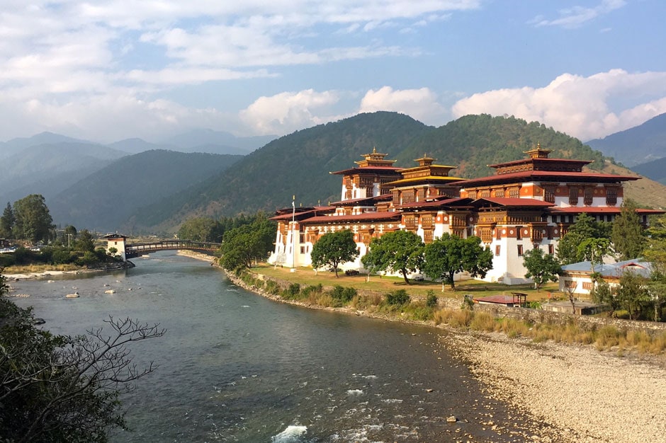 The famed Punakha Dzong temple in Bhutan. Courtesy Indagare.