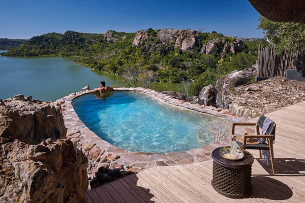 Spectacular pool views at Singita Pamushana in Zimbabwe