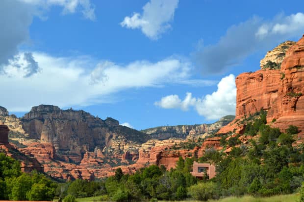 Vista delle montagne a Mii amo, Sedona, Arizona