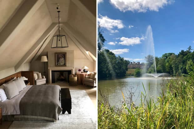 From left: The Long Room and one of the ponds at Heckfield Place