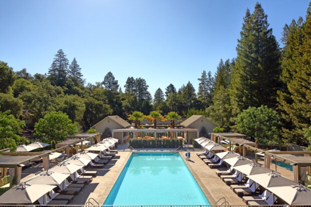 The pool at the Meadowood estate. Photo courtesy of Meadowood.