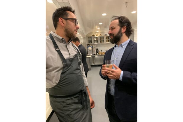 Howie and Chris in the kitchen at the tasting dinner event on the 2019 Insider Journey to Napa Valley with WSJ.