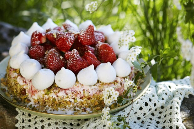 Swedish summer strawberry cake. Courtesy Magnus Carlsson via Visit Sweden