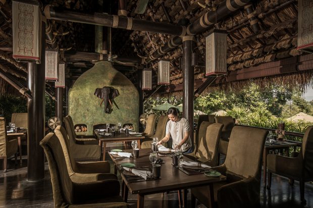 Safari-style dining at Four Seasons Tented Camp Golden Triangle. Photo by Ken Seet courtesy Four Seasons Hotels & Resorts