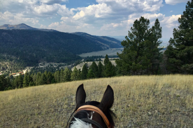 Horseback riding at the Ranch at Rock Creek in Montana. Photo by Elizabeth Harvey