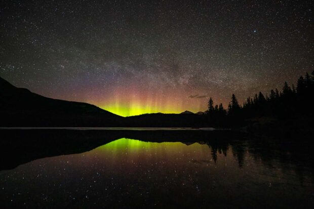 Northern lights over Jasper National Park, courtesy Tourism Jasper