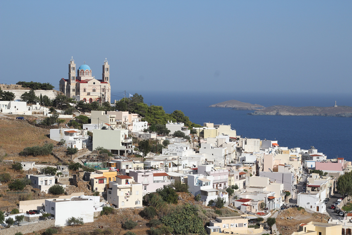 View of Ermoupoli, Syros from Catholic Cathedral of Saint George