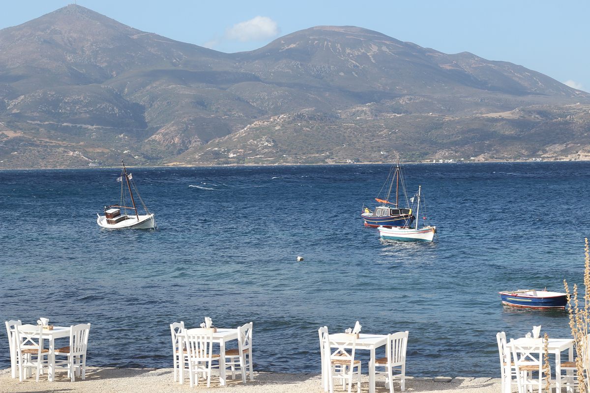 Astakas Cafe Restaurant at Klima Beach in Milos Greece - Sydney Lapin