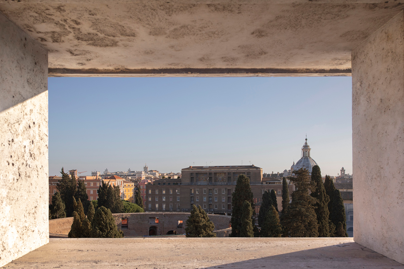 The terrace view from the new Bulgari Hotel in Rome. Photo courtesy of Bulgari