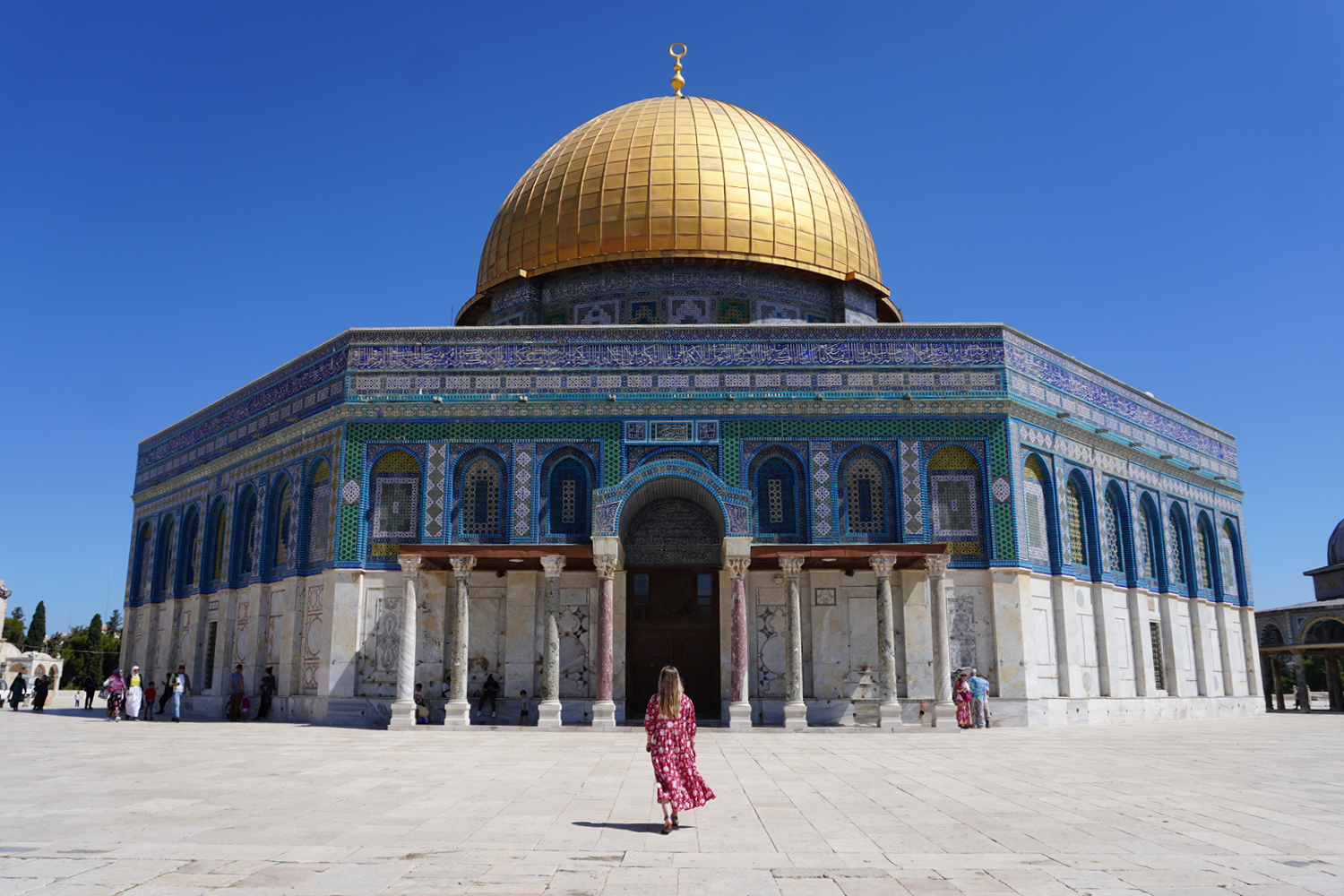 At the Dome of the Rock in Jerusalem. Photo by Reed Holtzman