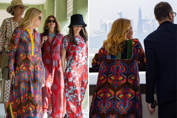 Indagare founder Melissa Biggs Bradley (front left) hosting the October 2022 Insider Journey to Qatar, wearing Rianna + Nina. Photos by Erwin Peters