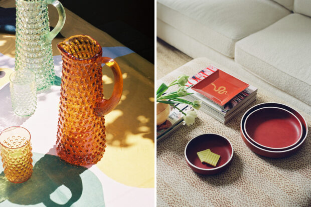 The Eiffel Hobnail Jug (left) and Jose Luis Bazan x PORTA Leather Bowls (right). Photos courtesy of Porta