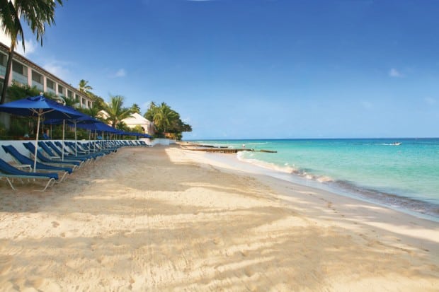 The beach at Fairmont Royal Pavilion