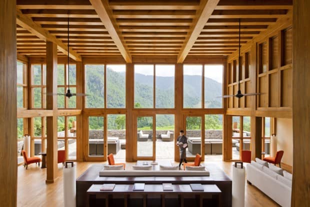 The sleek lounge at Uma Punakha. Courtesy Uma Panakha