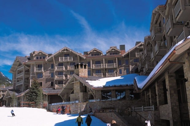 The façade of the Four Seasons Jackson Hole