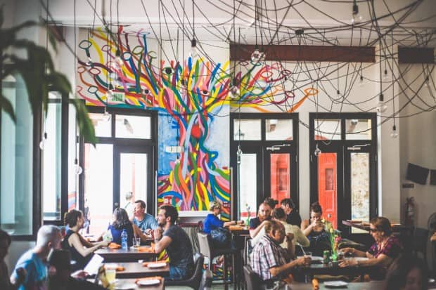 Interior of Tantalo restaurant in Panama