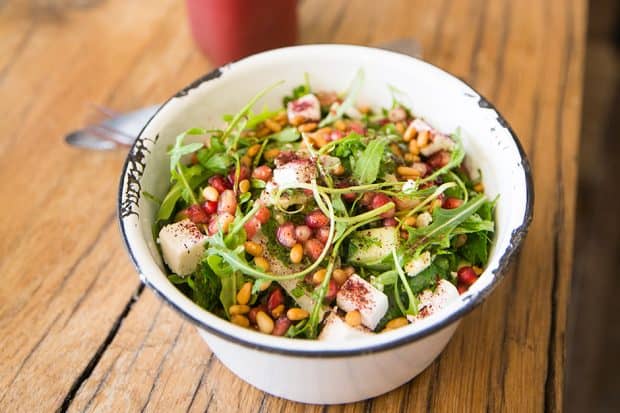 A salad at Wild & The Moon restaurant in Paris